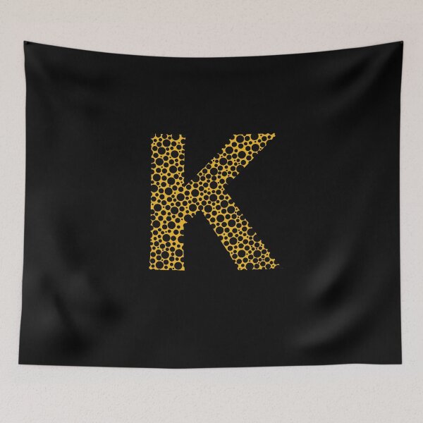 Item preview, Black polka dots on yellow monogram designed and sold by avion-en-papier.