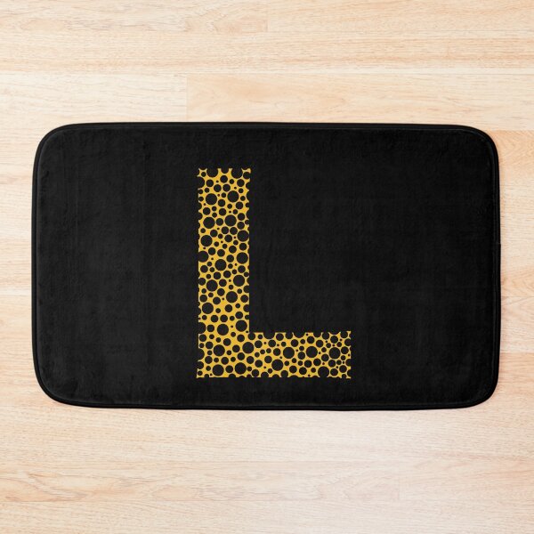 Item preview, Black polka dots on yellow monogram designed and sold by avion-en-papier.