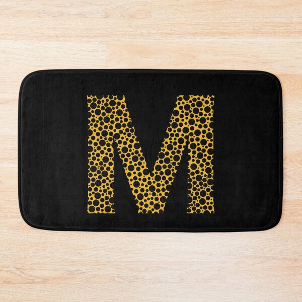 Item preview, Black polka dots on yellow monogram designed and sold by avion-en-papier.