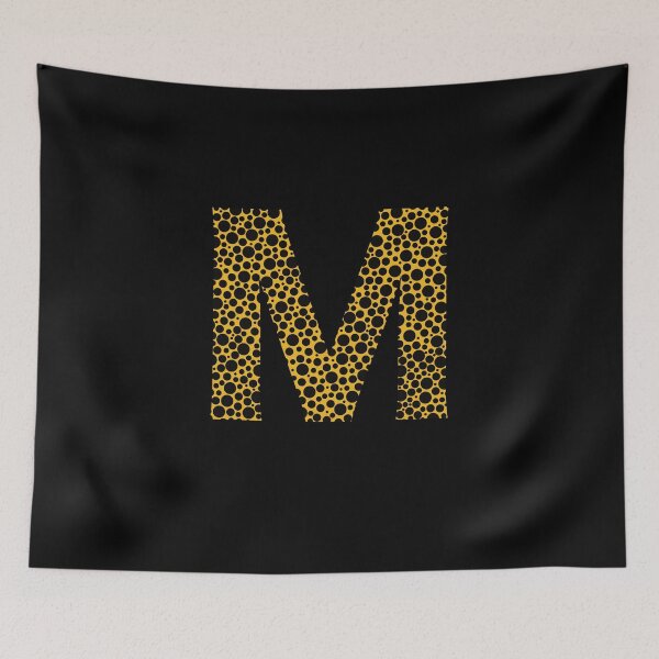 Item preview, Black polka dots on yellow monogram designed and sold by avion-en-papier.