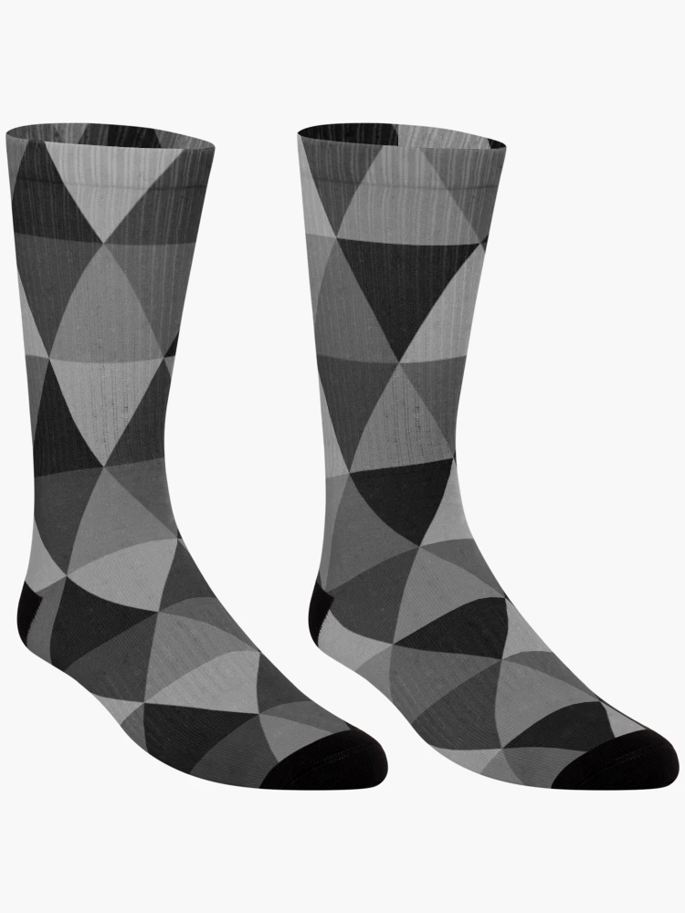 Thumbnail 3 of 5, Socks, Gray triangular seamless pattern. designed and sold by TashaVector.