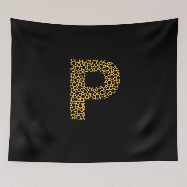 Item preview, Black polka dots on yellow monogram designed and sold by avion-en-papier.