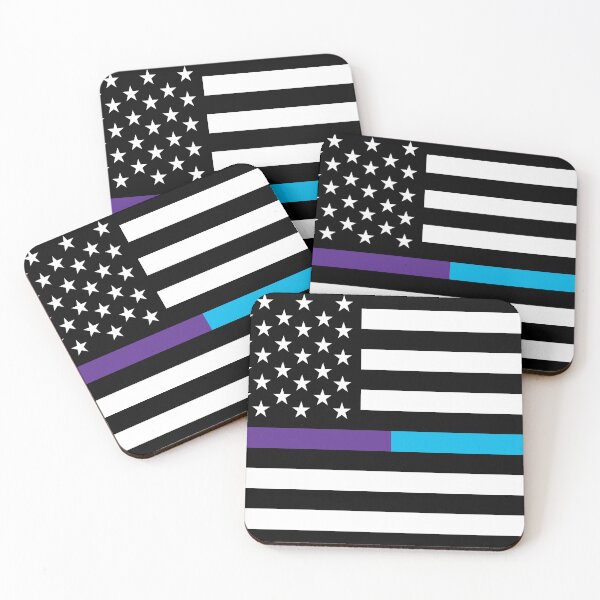 Item preview, AMERICAN FLAG - THIN PURPLE/TEAL LINE designed and sold by WOOFANG.