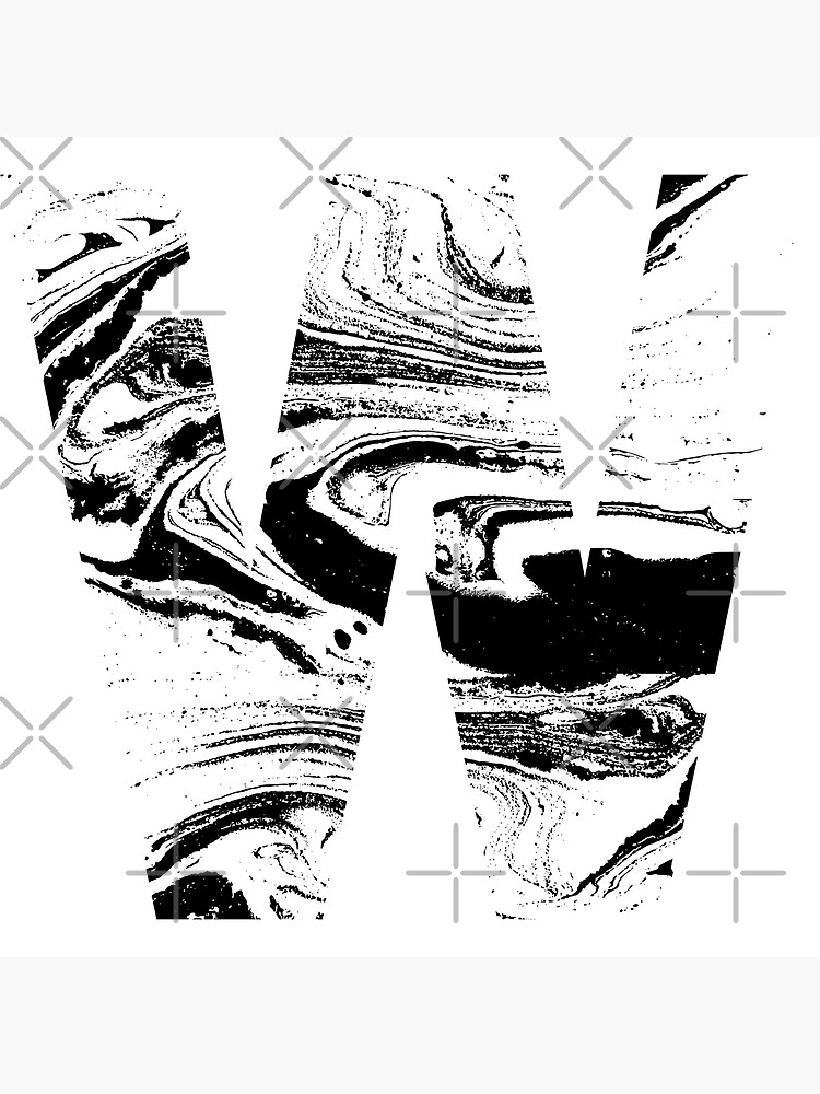 "W Black Marble English Alphabet Letter" Poster for Sale by