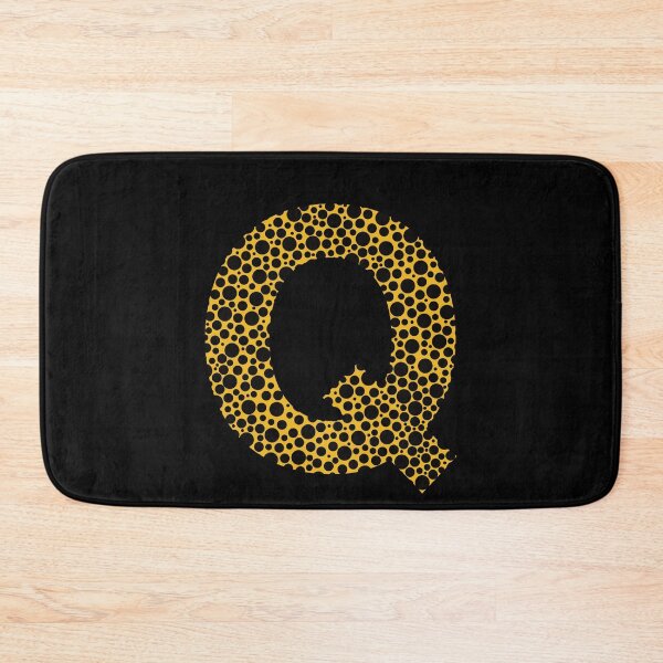 Item preview, Black polka dots on yellow monogram designed and sold by avion-en-papier.