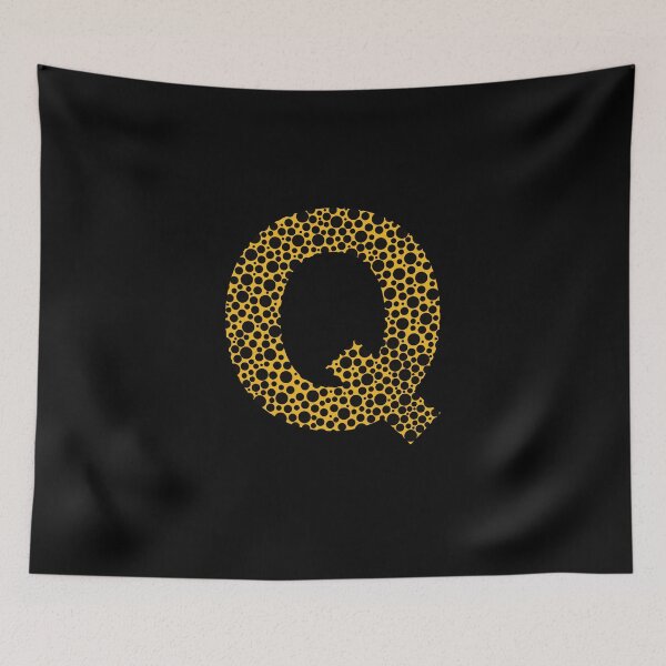 Item preview, Black polka dots on yellow monogram designed and sold by avion-en-papier.