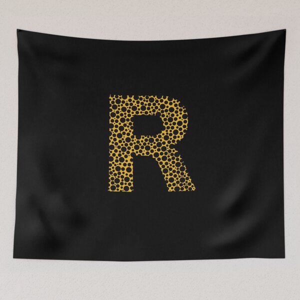 Item preview, Black polka dots on yellow monogram designed and sold by avion-en-papier.