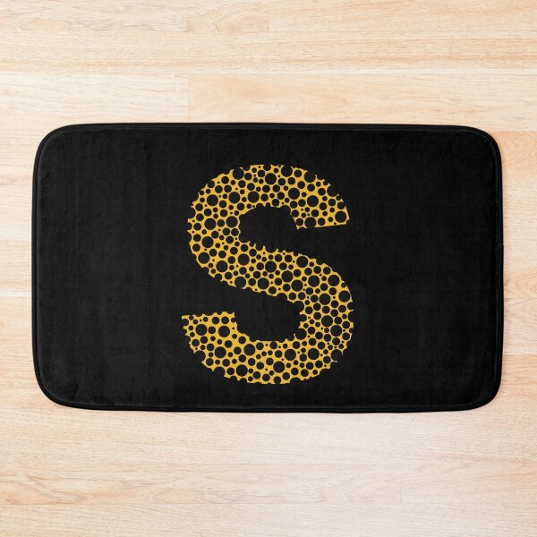 Item preview, Black polka dots on yellow monogram designed and sold by avion-en-papier.