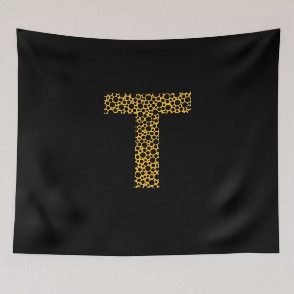 Item preview, Black polka dots on yellow monogram designed and sold by avion-en-papier.