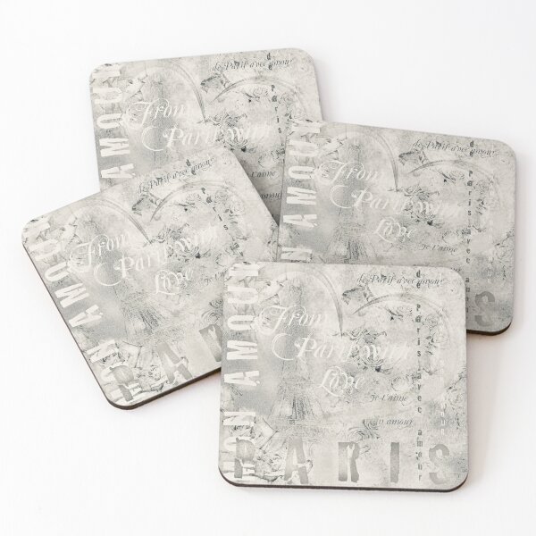 Item preview, From Paris With Love Shabby Chic Collage silver gray  designed and sold by GittaG74.