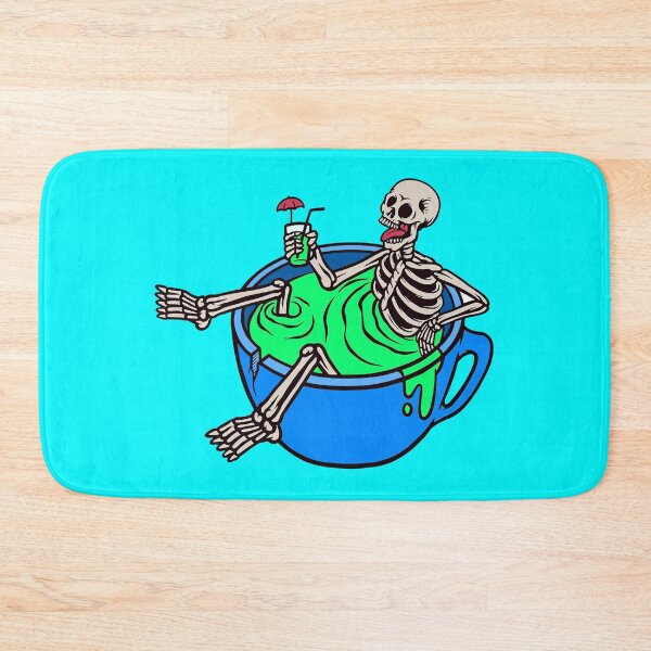 Item preview, Skeleton Cartoon Drinking (Coffee) Sitting in a Mug Art designed and sold by Now-Thats-Crazy.
