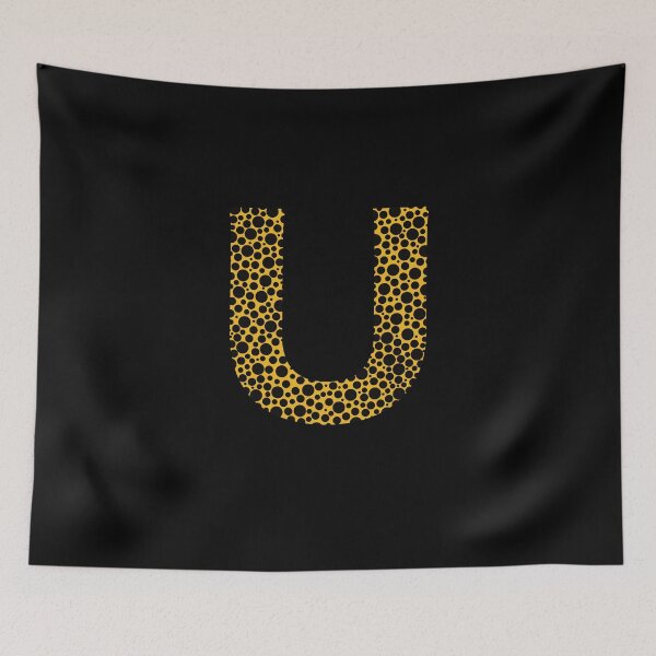 Item preview, Black polka dots on yellow monogram designed and sold by avion-en-papier.