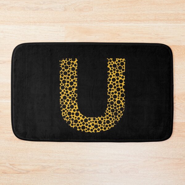 Item preview, Black polka dots on yellow monogram designed and sold by avion-en-papier.
