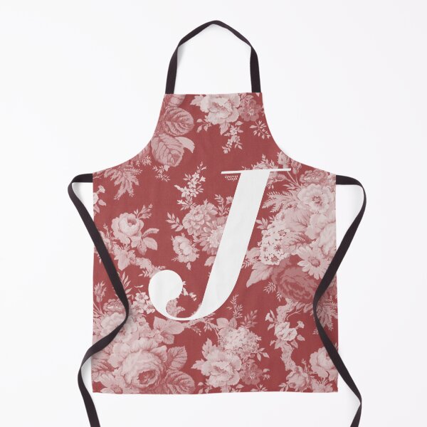 Item preview, J Letter, Vintage Alphabet - Botanical Monogram - Dusty Maroon designed and sold by mydoodlesateme.