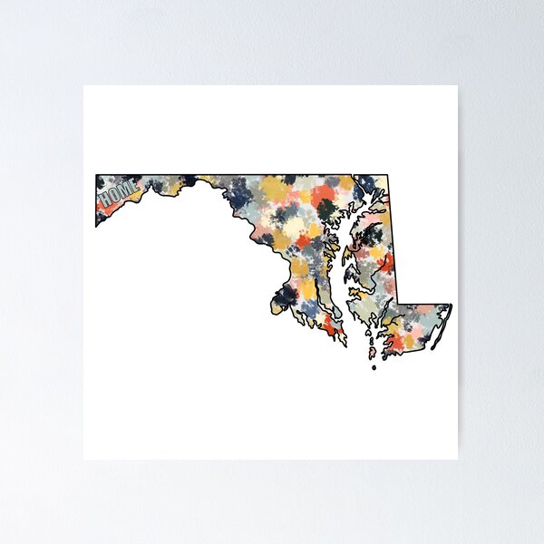 Aperçu de l'œuvre Paint Splatter Maryland créée et vendue par ComeAlongHarper.