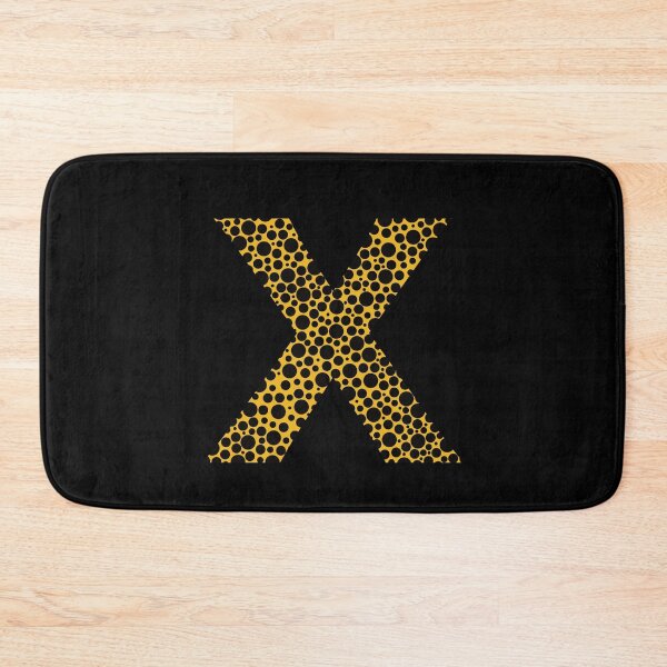 Item preview, Black polka dots on yellow monogram designed and sold by avion-en-papier.