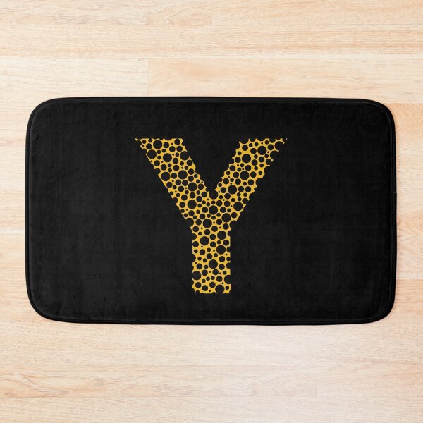 Item preview, Black polka dots on yellow monogram designed and sold by avion-en-papier.