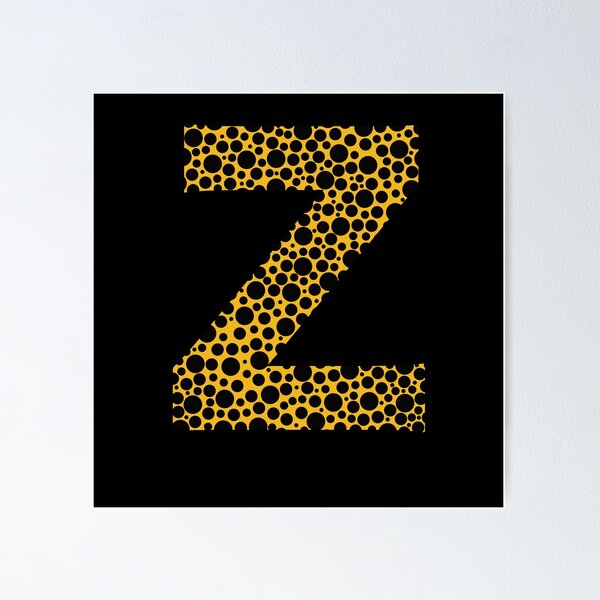 Item preview, Black polka dots on yellow monogram designed and sold by avion-en-papier.