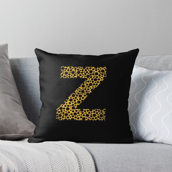 Item preview, Black polka dots on yellow monogram designed and sold by avion-en-papier.