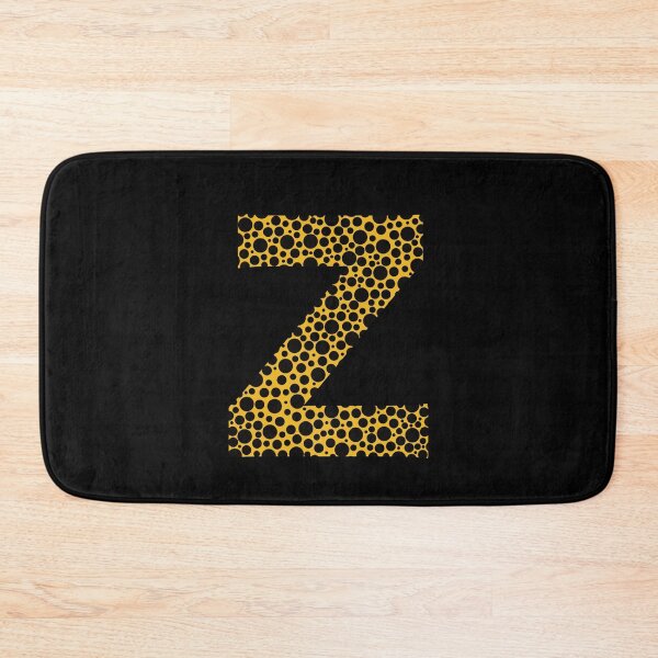 Item preview, Black polka dots on yellow monogram designed and sold by avion-en-papier.