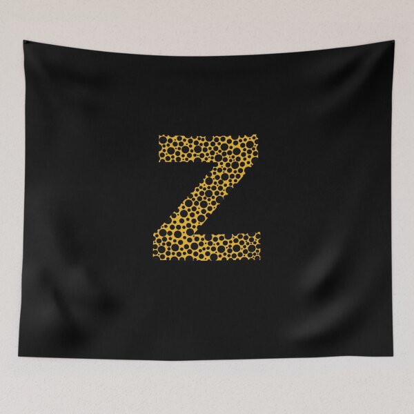 Item preview, Black polka dots on yellow monogram designed and sold by avion-en-papier.