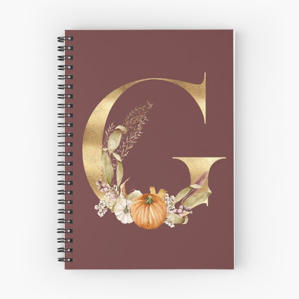 Item preview, Initial G in Gold with Pumpkins, Corn Stalks, and Flowers designed and sold by smnessen.