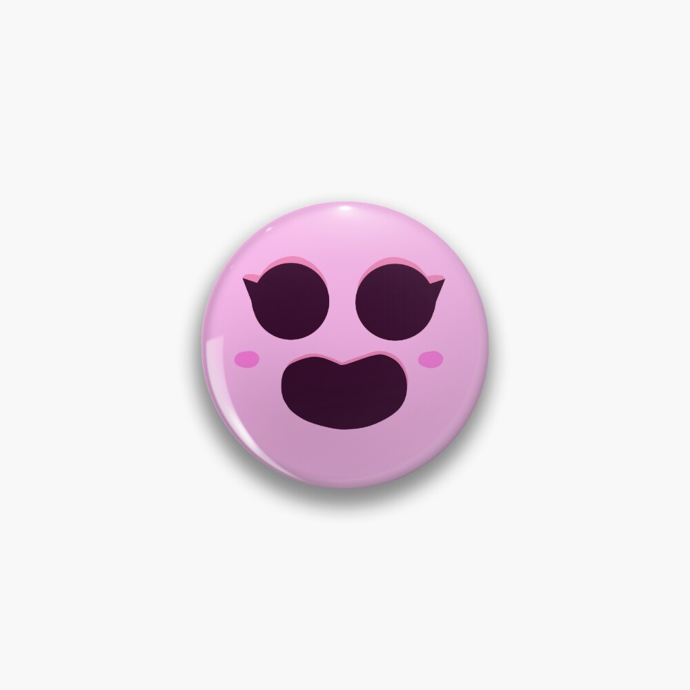 Sakura Spike Face Pin By Grummk50 Redbubble - brawl stars sakura spike fan art