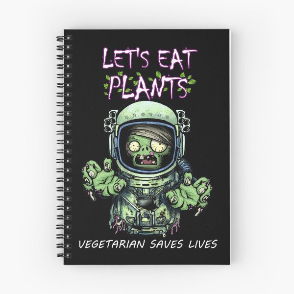 Item preview, Lets Eat Plants, Vegetarian Saves Lives, Funny Astronaut Zombie designed and sold by Poloy.
