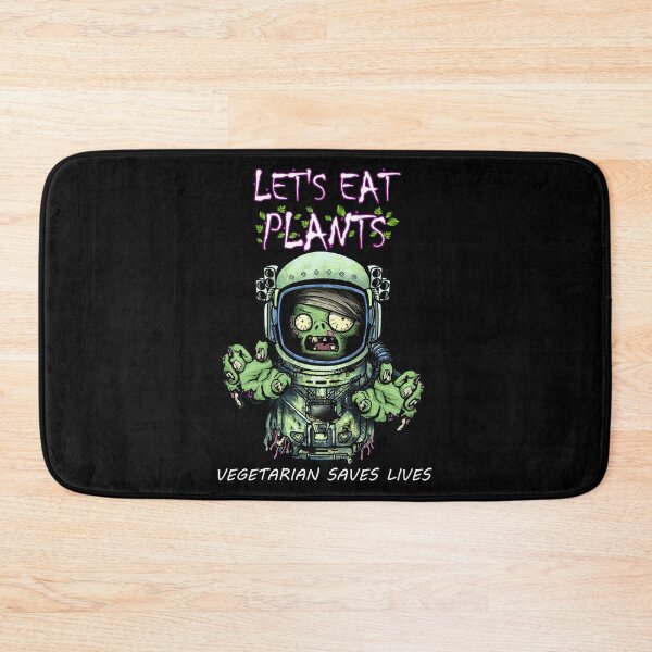 Item preview, Lets Eat Plants, Vegetarian Saves Lives, Funny Astronaut Zombie designed and sold by Poloy.