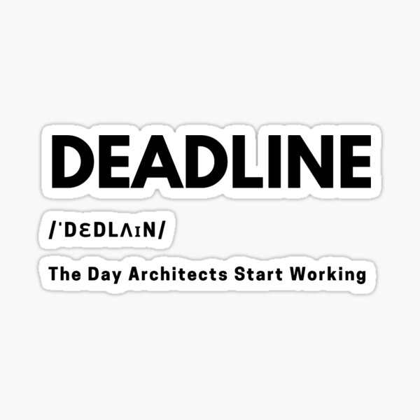 Vista previa del artículo con la obra «Definición de fecha límite de arquitectos - Negro», diseñado y vendido por The Architect Shop.