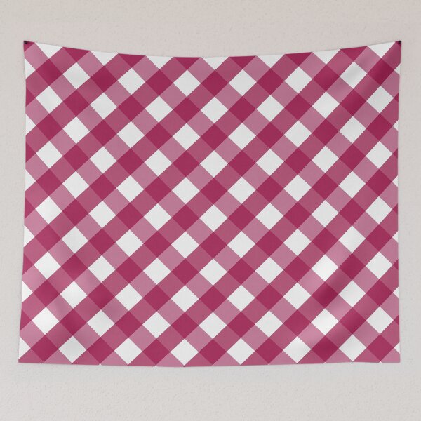 Item preview, Cranberry Pink and White Check Gingham Plaid designed and sold by SqueakyRicardo.