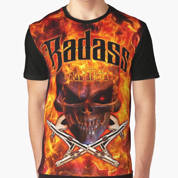 Badass Airbrush Artist - Flames by OrganicBeej Graphic T-Shirt