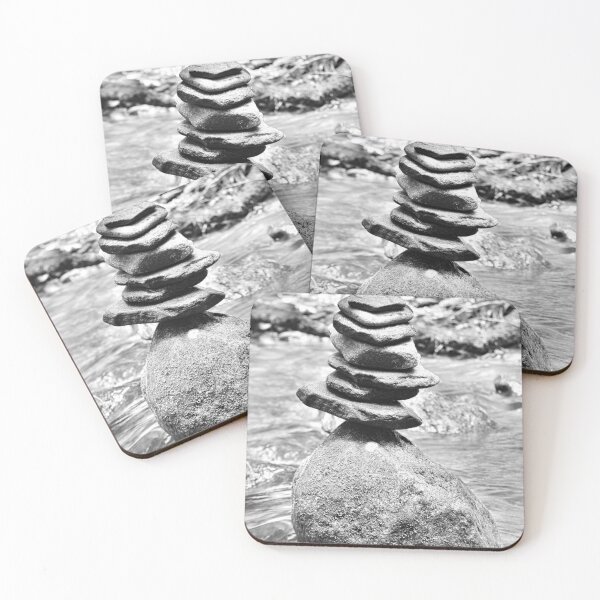 Item preview, Ravens Cliff Trailhead Cairn Black And White designed and sold by LisaWootenPhoto.