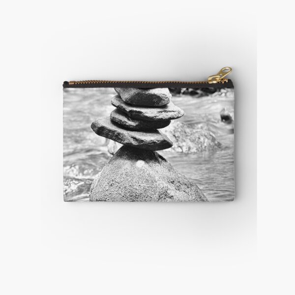 Item preview, Ravens Cliff Trailhead Cairn Black And White designed and sold by LisaWootenPhoto.