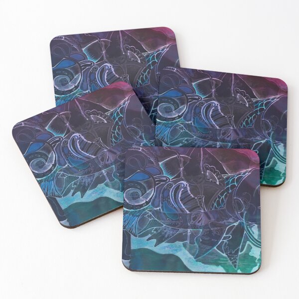 Artikelvorschau, Schillernder dunkelrosa Aqua Purple Sea Koi Fisch entworfen und verkauft von iamstevivaughn.