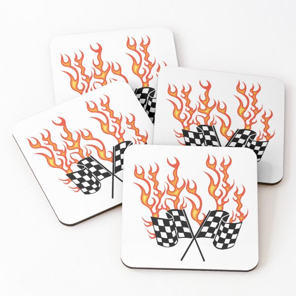 Item preview, Racing flag with flames designed and sold by PepaAnaRB.