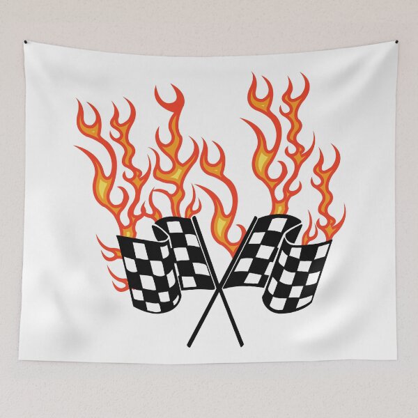 Item preview, Racing flag with flames designed and sold by PepaAnaRB.