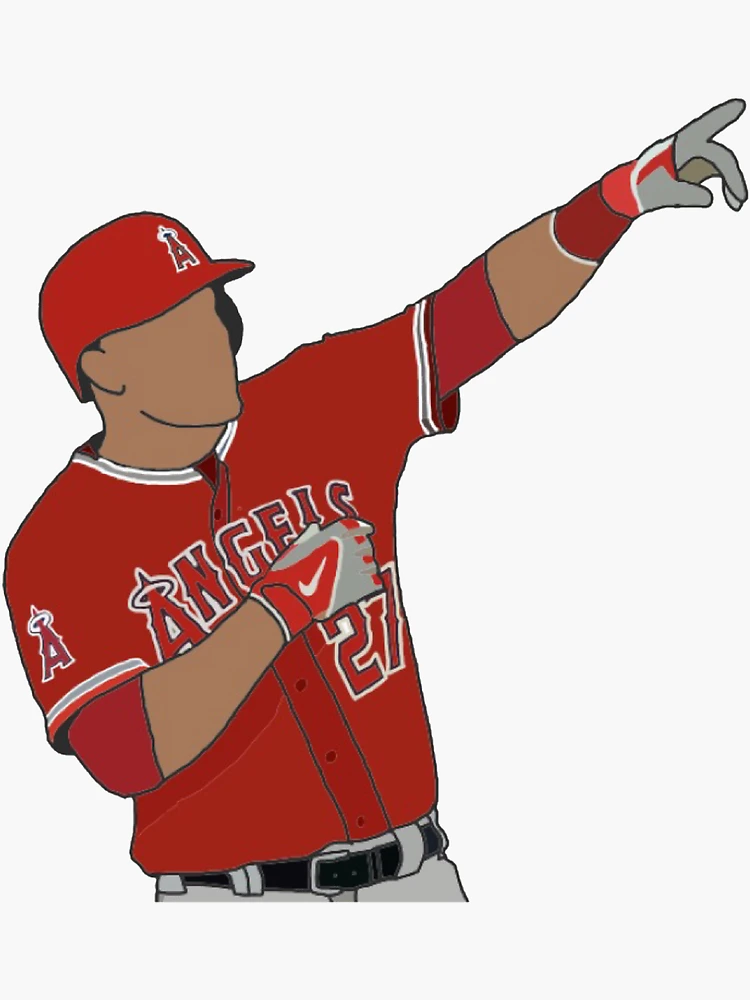 Mike Trout #27 Los Angeles Anaheim Baseball Sticker for Sale by Sportsmem