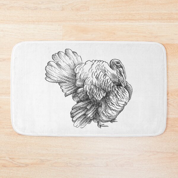 Item preview, Hand-drawn sketch of turkey or gobbler in black. designed and sold by Bokasana.