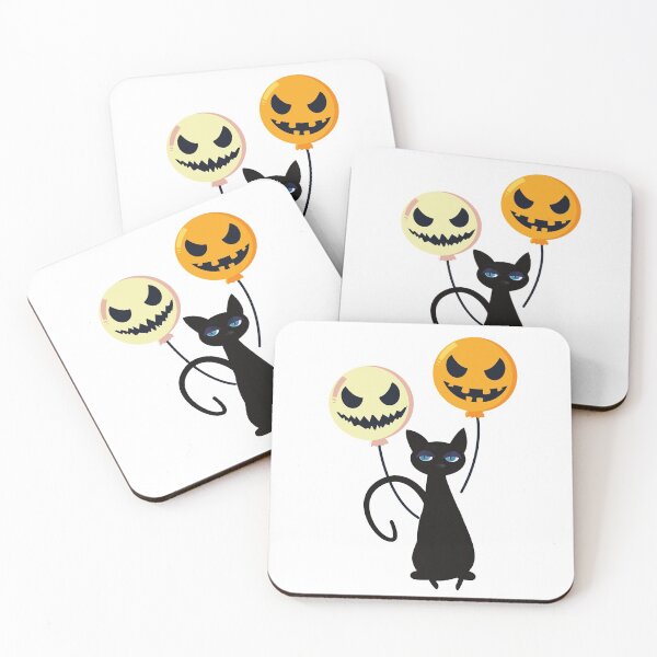 Item preview, Lazy Black Cat With Pumpkin Balloons designed and sold by SAVWIS.