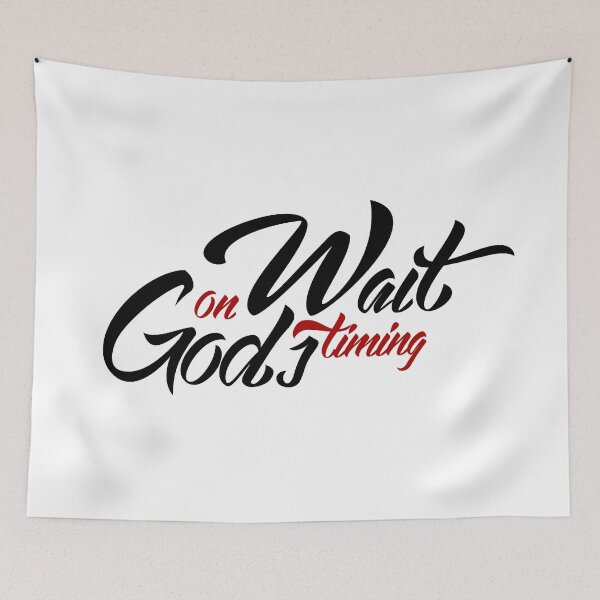 Item preview, Wait On God's Timing hand drawing lettering illustration designed and sold by ZalinaKadyrova.