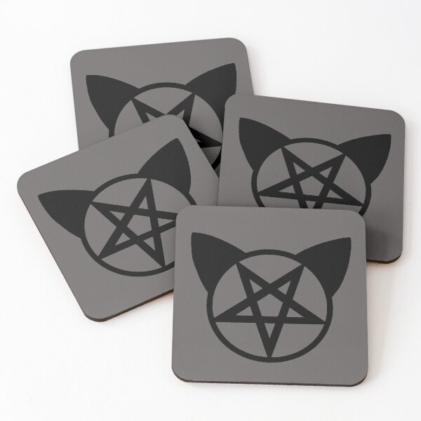 Item preview, Pentagram cat black with gray designed and sold by tada-leipzig.