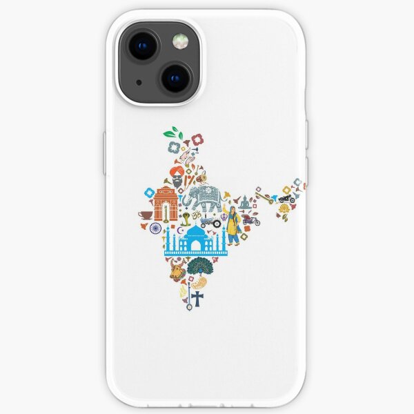 Map of India with it's CULTURE iPhone Soft Case