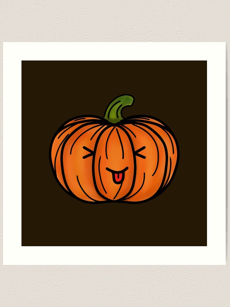 Copy of Cute Halloween Pumpkin Drawing 4- White Background Art