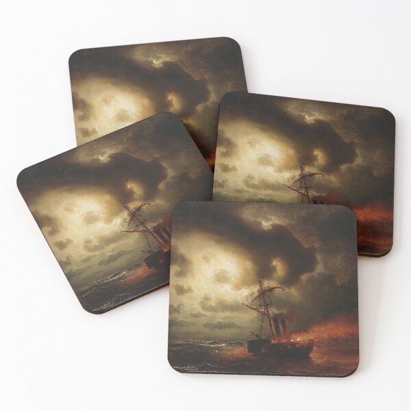 Item preview, Burning Steamship (1857) - Marcus Larson designed and sold by SALON DES ARTS.