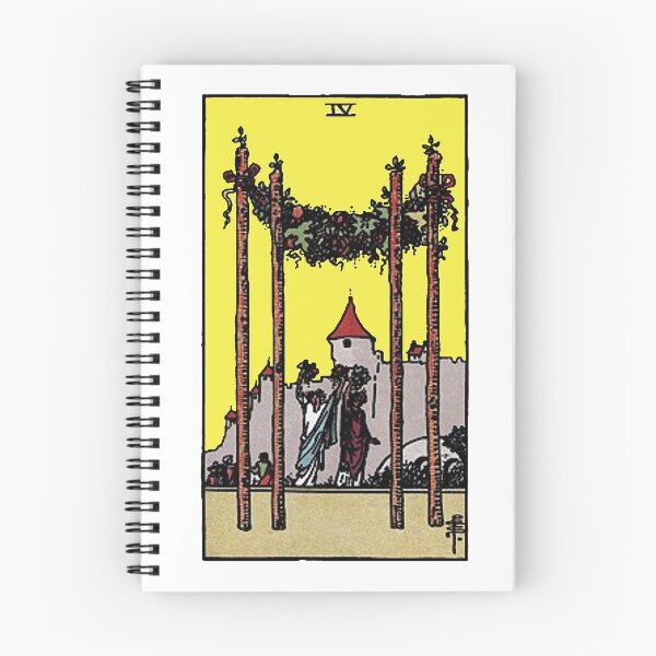 Item preview, Carta del tarot Cuatro de Bastos designed and sold by Blondshell.
