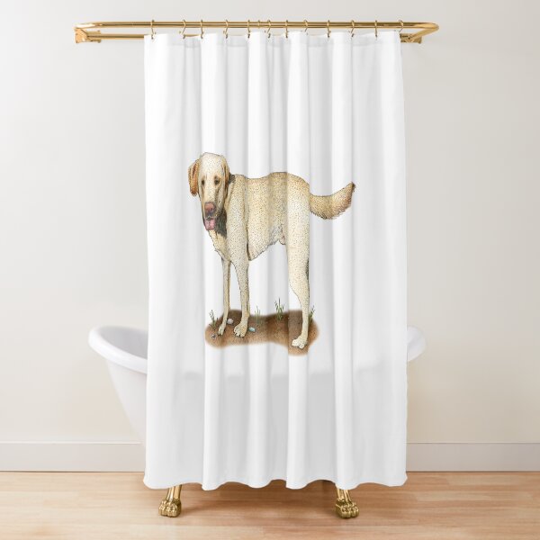 Yellow Labrador Retriever Dog Shower Curtain