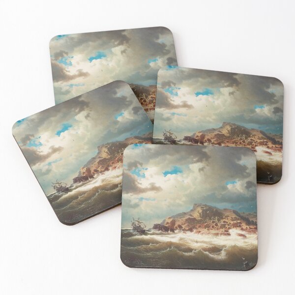 Item preview, Ship by the Coast (1856) - Marcus Larson designed and sold by SALON DES ARTS.