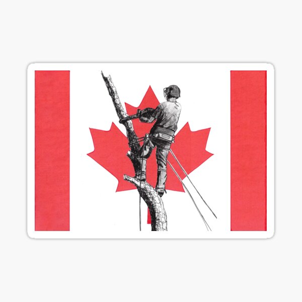 "Canadian Arborist Tree Surgeon" Sticker by KoiPainting Redbubble
