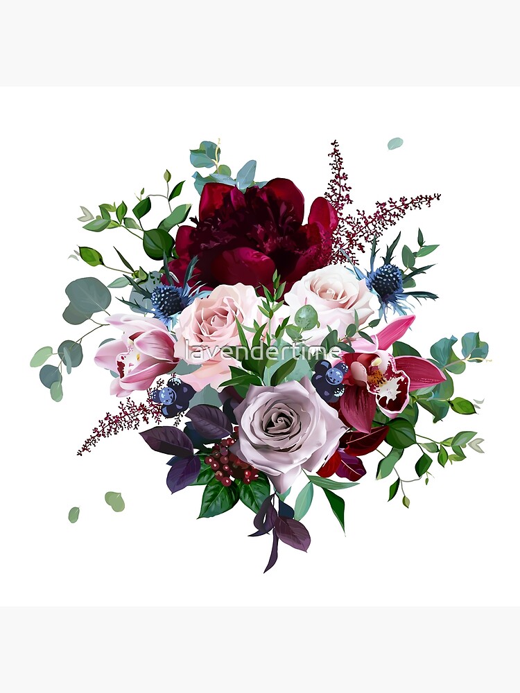 Moody Burgundy & Black Artificial Flowers and Greenery Deluxe